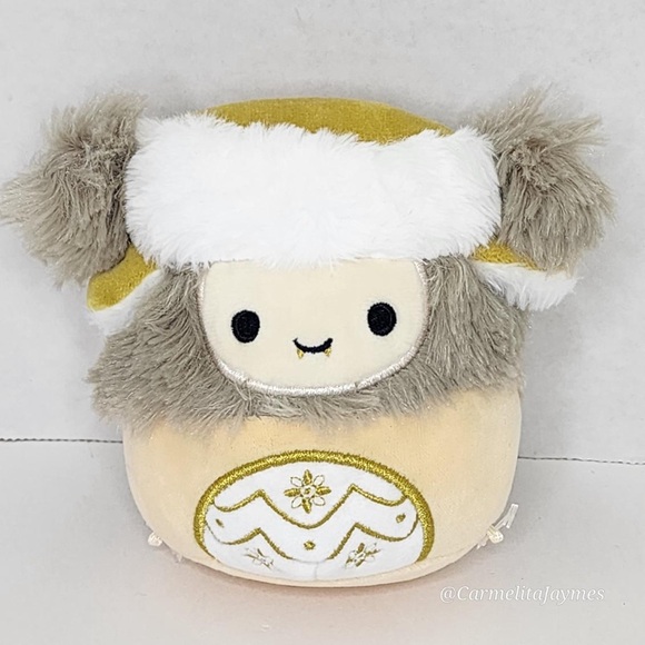 DRAY ⛄️ Gold Winter Yeti W/Hat Xmas Ornament Original Squishmallows Kellytoy NWT - Picture 2 of 8